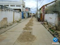 Obras da rua climatizada paradas, segundo informações, por falta de material