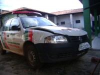 Carro da Polícia que sofreu acidente