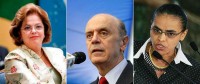 Dilma, Serra e Marina