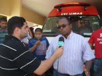 Prefeito sendo entrevistado