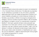 Post feito por Raimundo Feitosa no Facebook