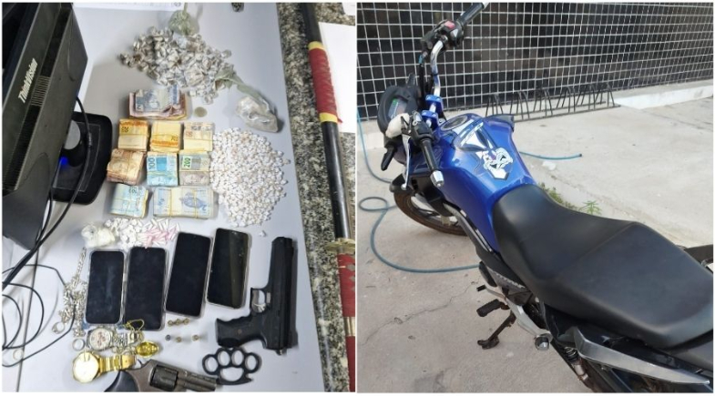 Três presos com armas, drogas e R$ 7,1 mil em Luís Correia
